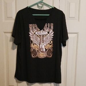 SHEIN Black Graphic Short Sleeve Tee